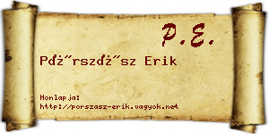 Pórszász Erik névjegykártya