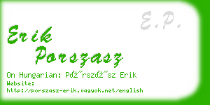 erik porszasz business card